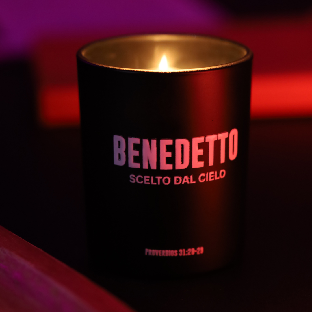 Vela Aromática lujosa Benedetto – Ancona Scent Bergamot, Mandarin, Honey, Sandalwood